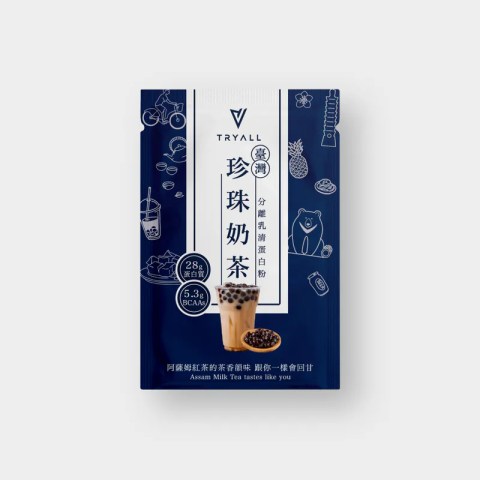 台灣Tryall 分離乳清蛋白(珍珠奶茶味) 35克